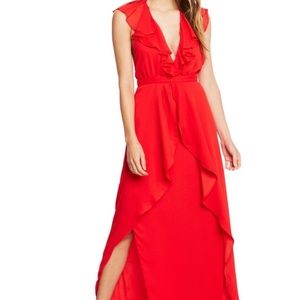 Jet set diaries Red Sintra Maxi dress with Slit